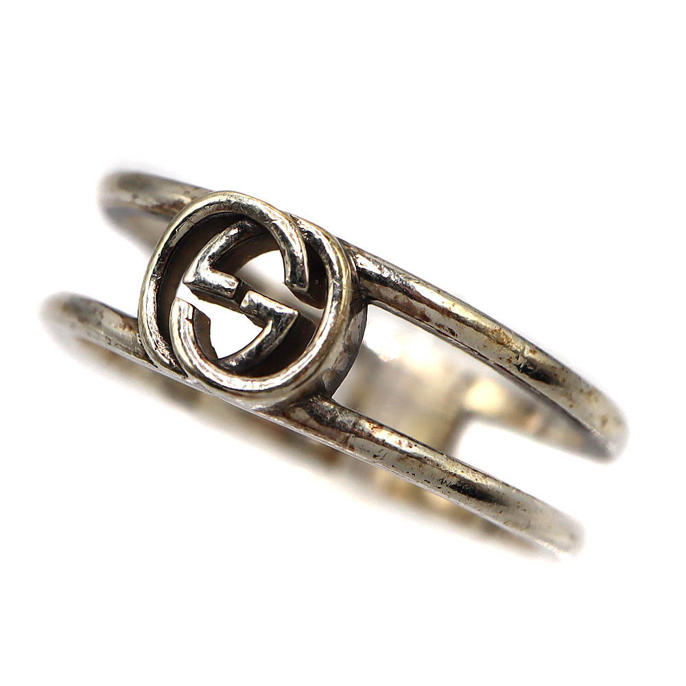 楽天市場】グッチ ダイアゴナル インターロッキングG リング シルバー