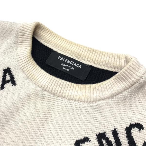 楽天市場】BALENCIAGA バレンシアガ ロゴ 総柄 ニット セーター