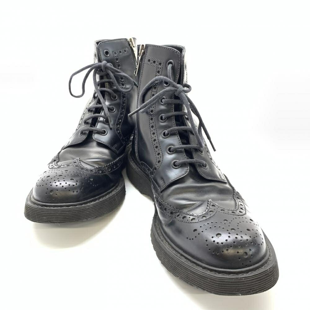 楽天市場】PRADA プラダ 2TG012 ウイングチップ ジップアップ ブーツ