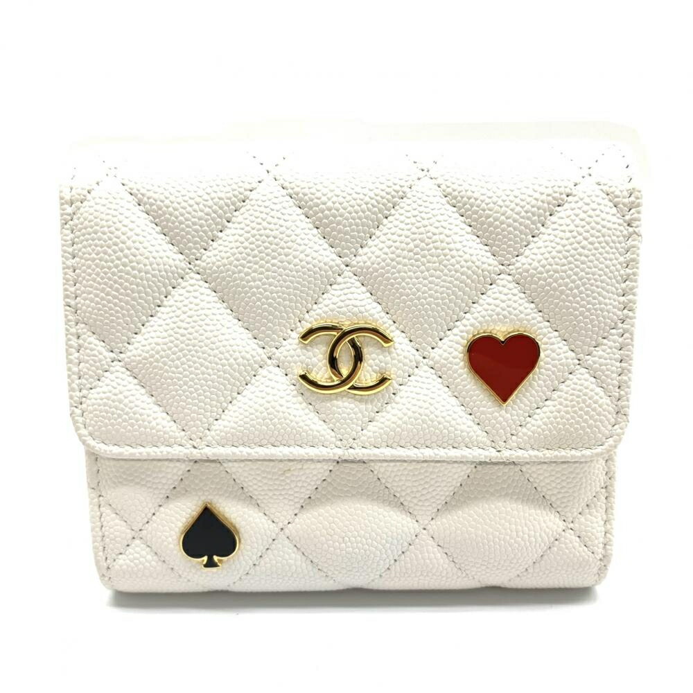 楽天市場】CHANEL シャネル AP3081 三つ折り財布 キャビアスキン
