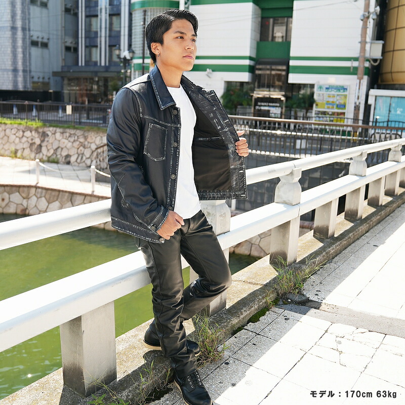 楽天市場】レザージャケット メンズ 馬革 Gジャンタイプ 本革 ブラック