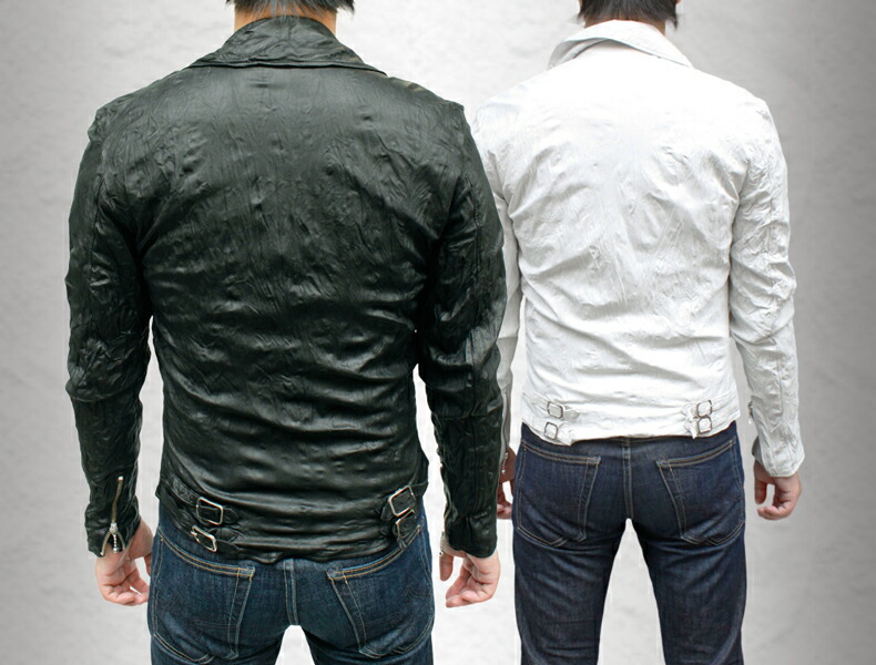 楽天市場】しわ加工 ライダースジャケット 革ジャン メンズ ダブル