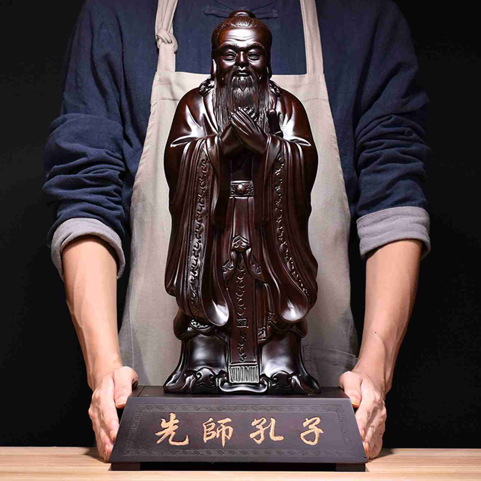 楽天市場】孔子の飾り 装飾 花梨木 中国風水 木彫り コンジ テーブル像