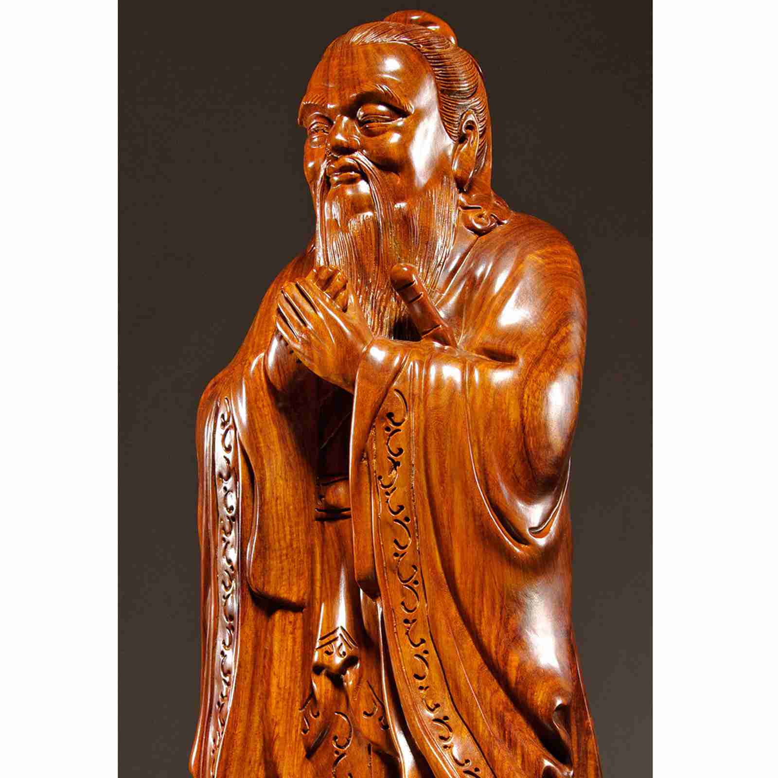 楽天市場】孔子の飾り 装飾 花梨木 中国風水 木彫り コンジ テーブル像