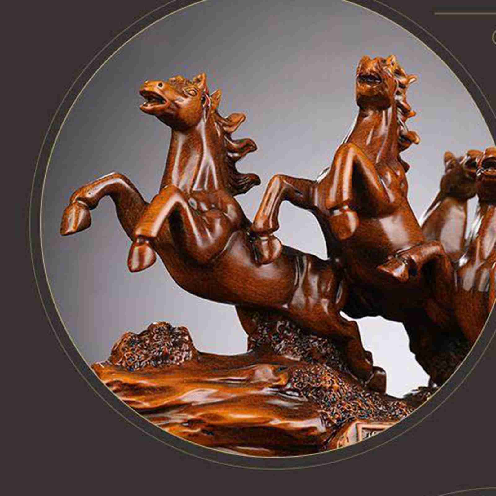 楽天市場】風水グッズ 樹脂彫刻 8頭の馬の像の装飾品 置物 中国風の