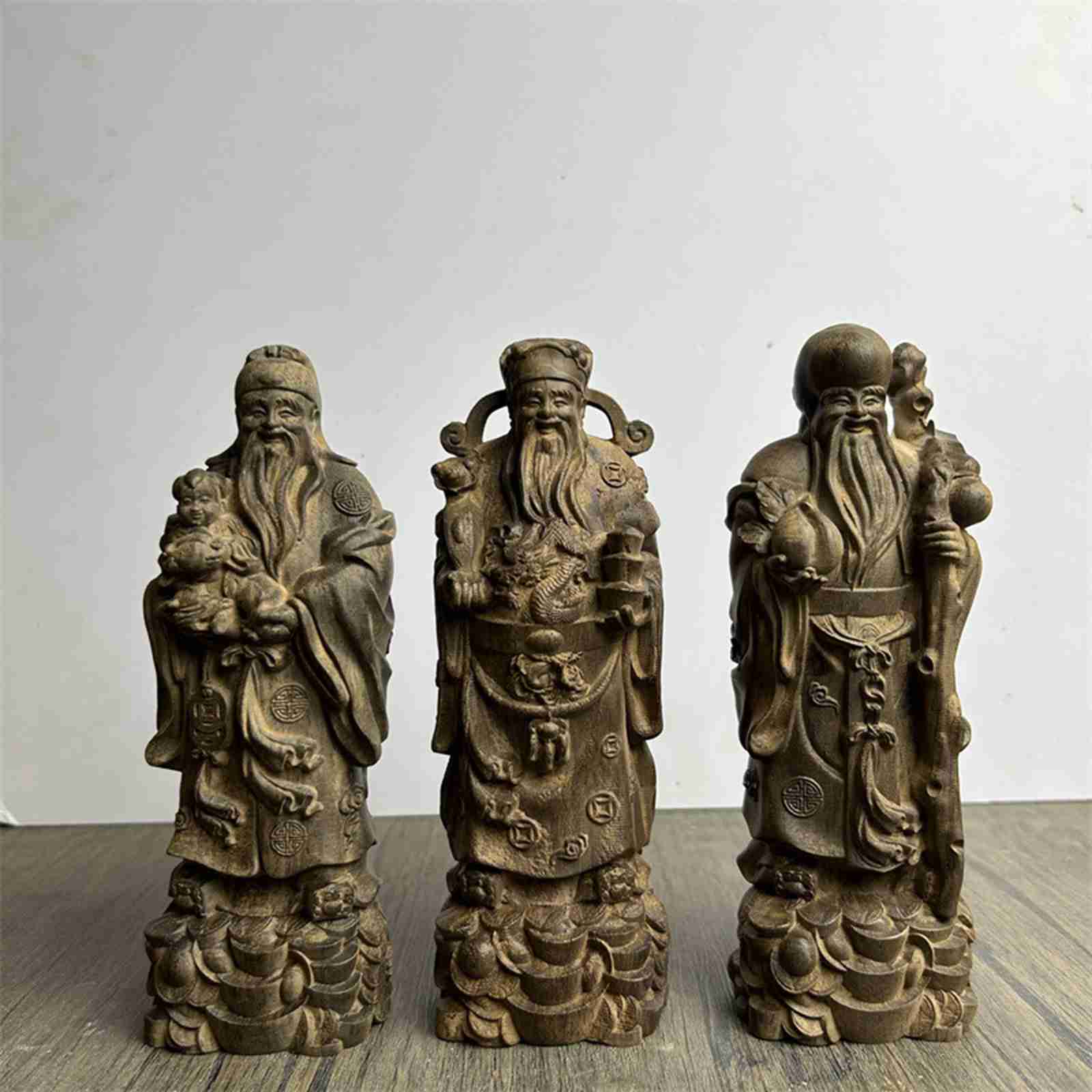 楽天市場】木彫りの仏像 福禄寿 仏像・開運縁起物・幸運置物 七福神の