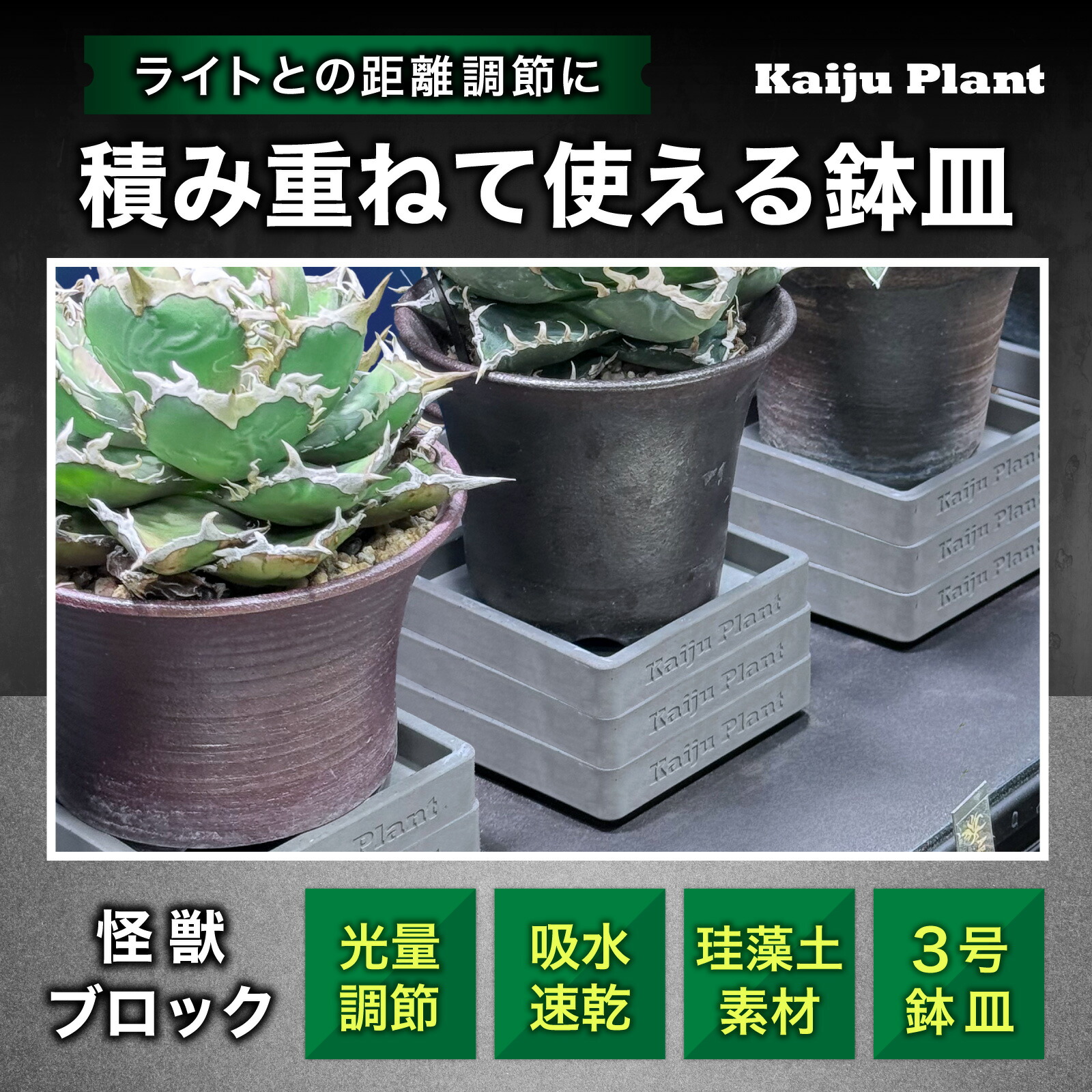 楽天市場】Kaiju Plant 怪獣ブロック 鉢皿3号 室内園芸用 高さ調整