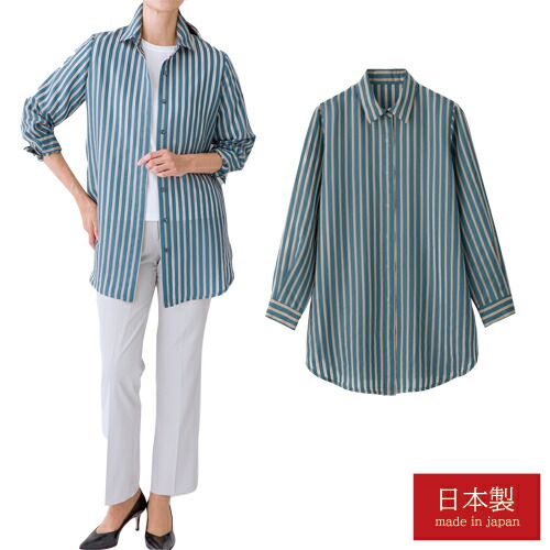 楽天市場】シャツ 長袖 レディース シニア 春夏 日本製 シアー