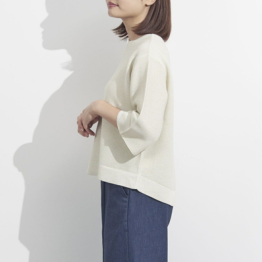 楽天市場】【KEYUCA公式店】ケユカ ガーターラメ7分袖ニットトップス