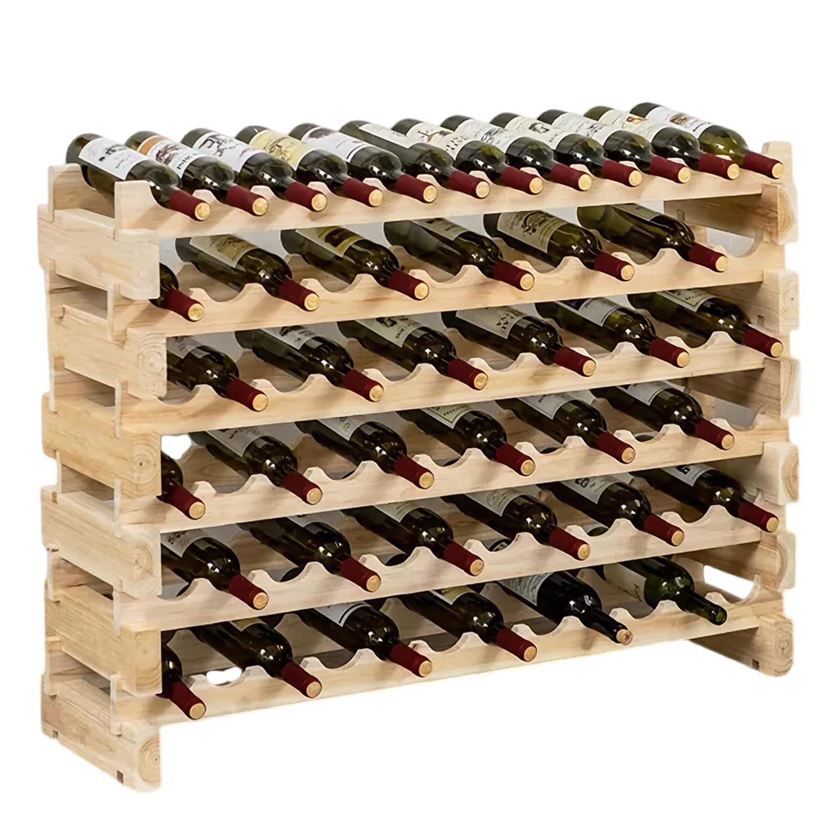 楽天市場】ワインラック ワインホルダー 木製 6段 積み重ね式 ホルダー