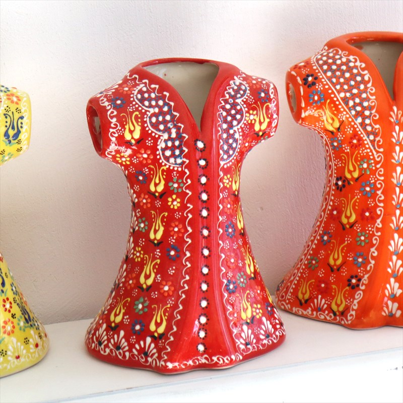 楽天市場】トルコ陶器 伝統衣装カフタン Mサイズ H22×W16×D12cm