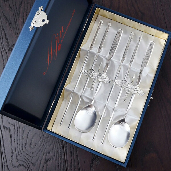 楽天市場】H.JIN 蝶 銀 箸スプーンペアセット カトラリーセット 鶴