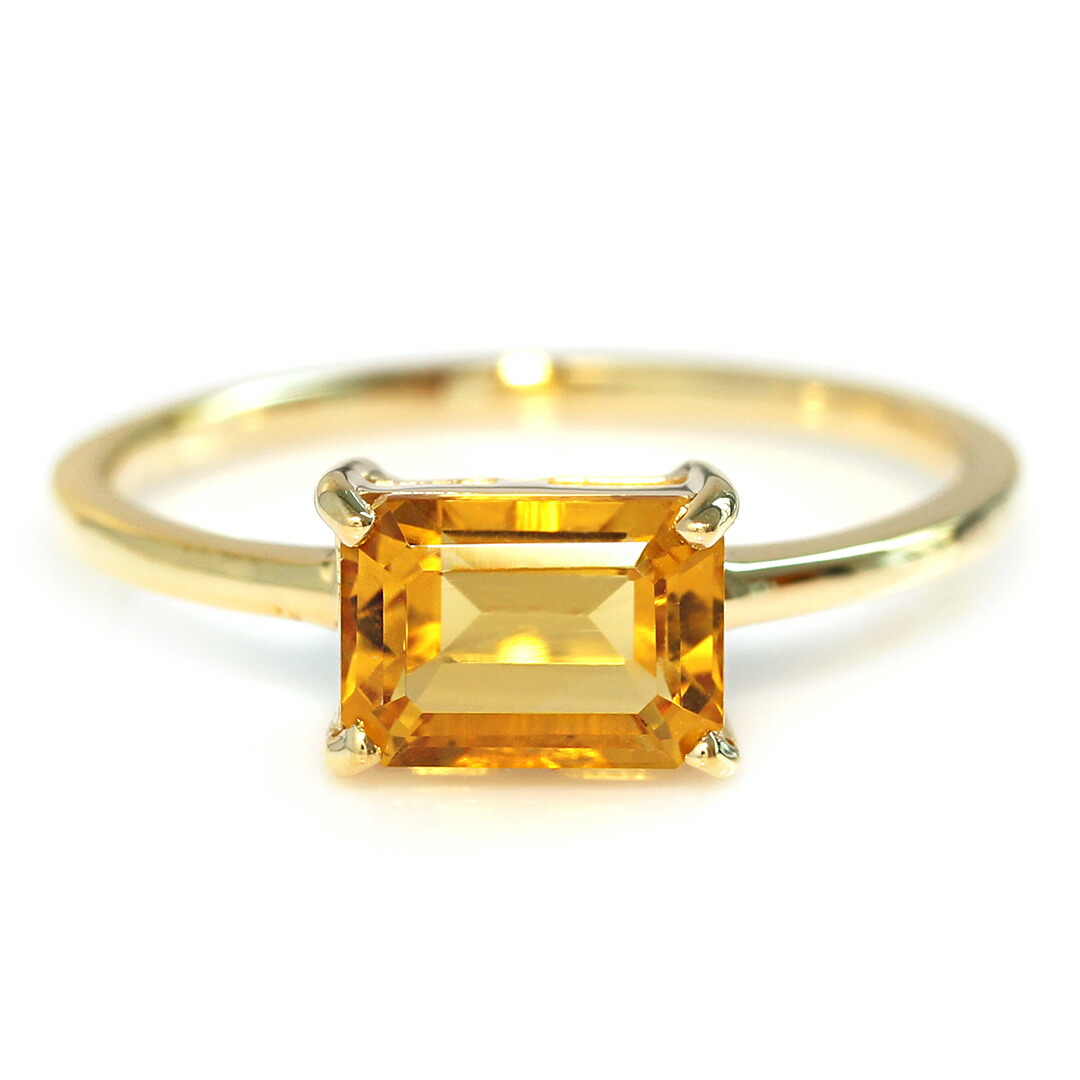 楽天市場】1ct相当 シトリン K10イエローゴールド リング・セロ K10 10