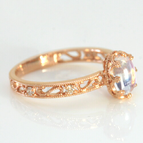 楽天市場】ブルームーンストーン ダイヤモンド K18 カラーゴールド