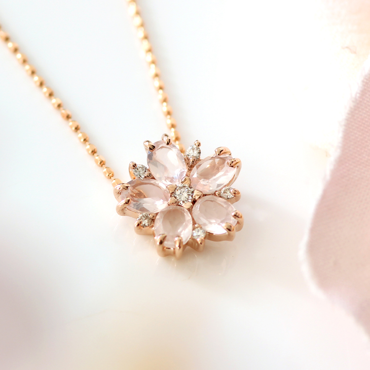 楽天市場】【最短当日出荷】桜モチーフ ローズクォーツ ダイヤモンド