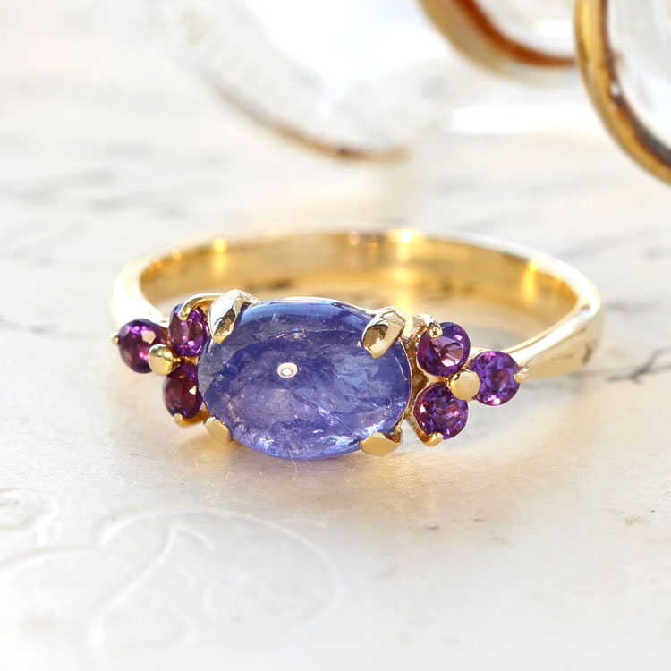 楽天市場】選べる脇石 タンザナイト K10 カラーゴールド リング