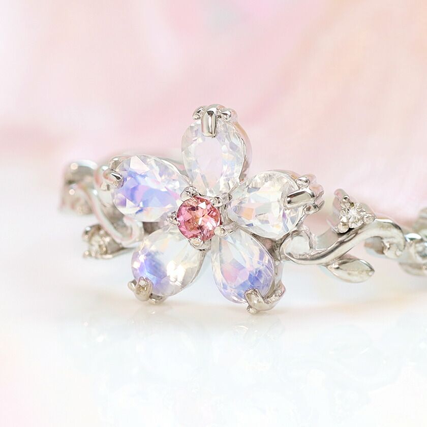 楽天市場】桜モチーフ ロイヤルブルームーンストーン ピンクトルマリン