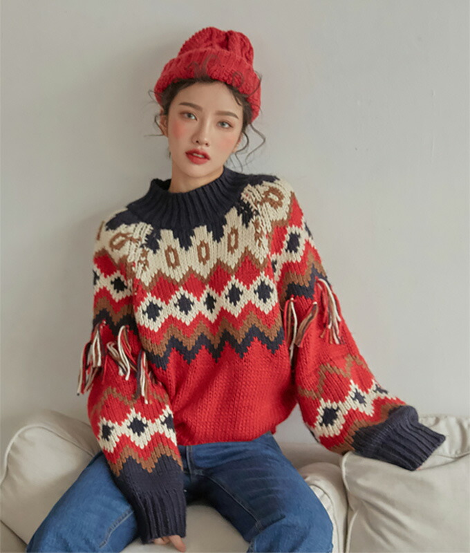 楽天市場】送料無料 トップス ニット セーター 長袖 ハイネック