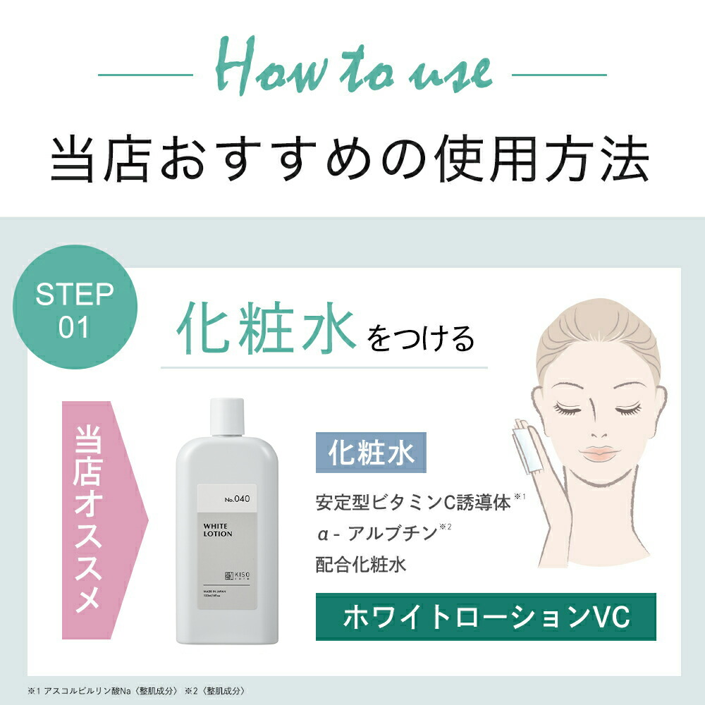 楽天市場】KISO CARE ビタミンC誘導体 3％ アルファーアルブチン 配合