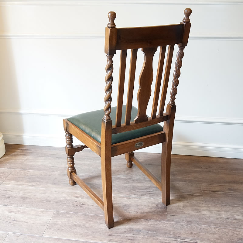 楽天市場】アンティーク家具調 ダイニングチェア 木製 緑色 ツイスト脚