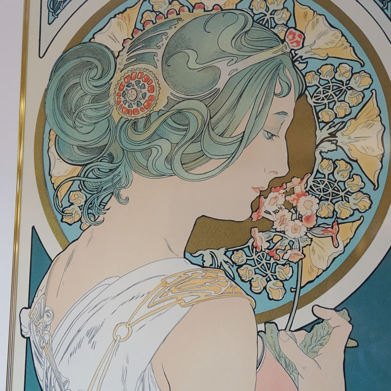 楽天市場】ヴィンテージ アルフォンス ミュシャ画 「 桜草 」 シルク