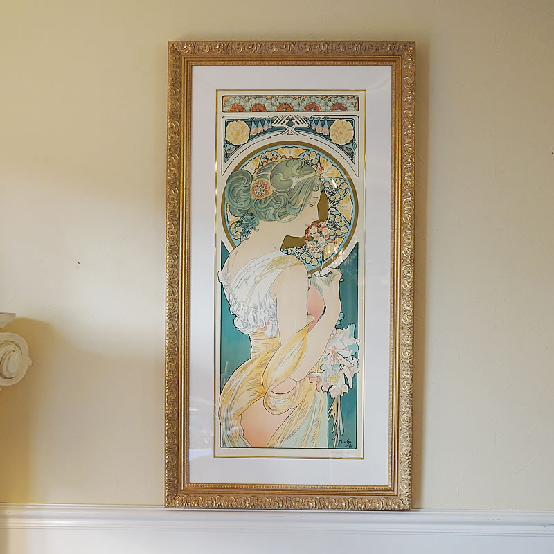 楽天市場】ヴィンテージ アルフォンス ミュシャ画 「 桜草 」 シルク