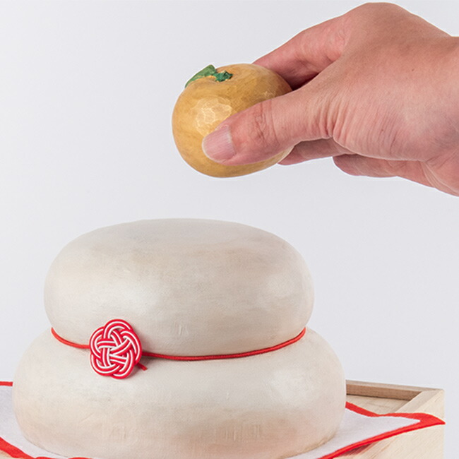 楽天市場】【特典あり】金運祈願の永世木彫り鏡餅 大[木製 鏡餅 金運