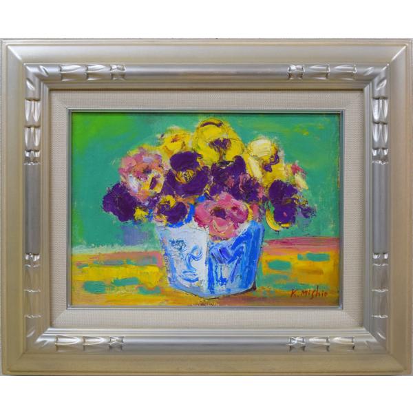 楽天市場】三塩 清巳「パンジー」油絵・F4号 東光会元理事長 日展参与