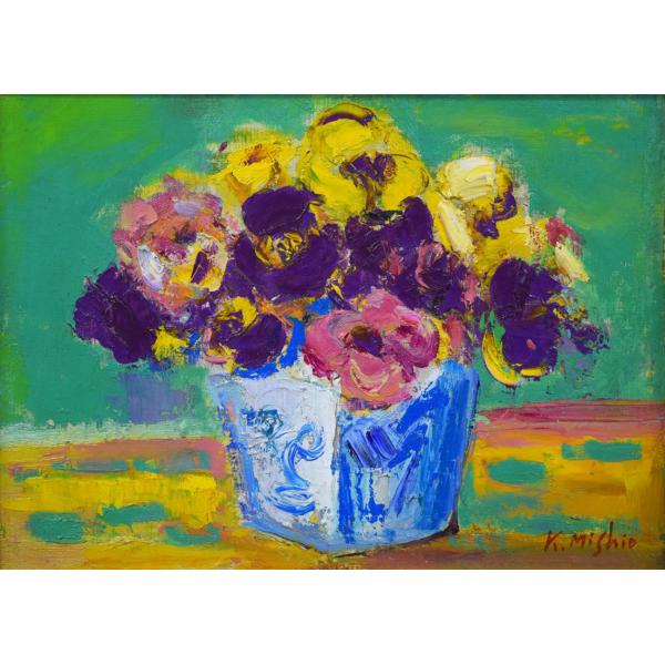 楽天市場】三塩 清巳「パンジー」油絵・F4号 東光会元理事長 日展参与