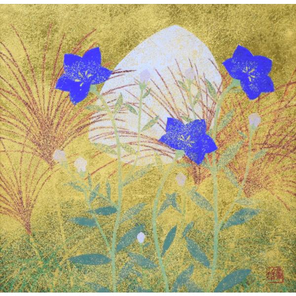 楽天市場】渡辺 章雄「秋草」日本画・S4号 創画会会員 百貨店人気画家