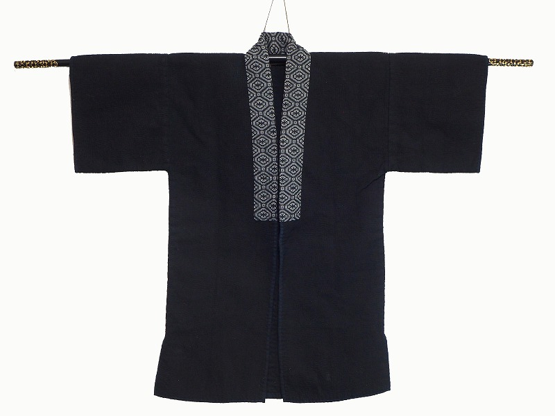 楽天市場】刺し子 半纏 野良着 縞 木綿 藍染 0001 ボロ 絣 コート