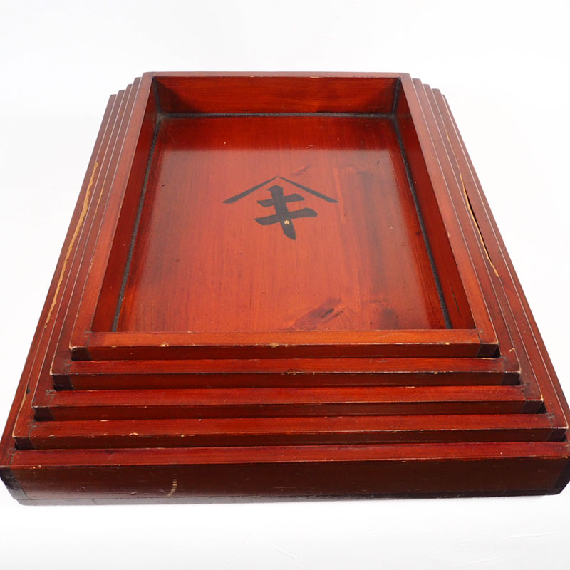 楽天市場】入れ子 木箱 5枚組 0604 古道具 古民家 民具 角盆