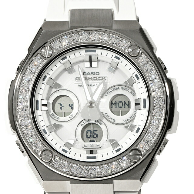 楽天市場】G-SHOCK モアサナイト GST w310 ホワイト Gスチール 白