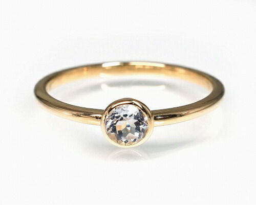 楽天市場】ホワイトトパーズ 18金 リング 指輪 【創造・芸術】天然石