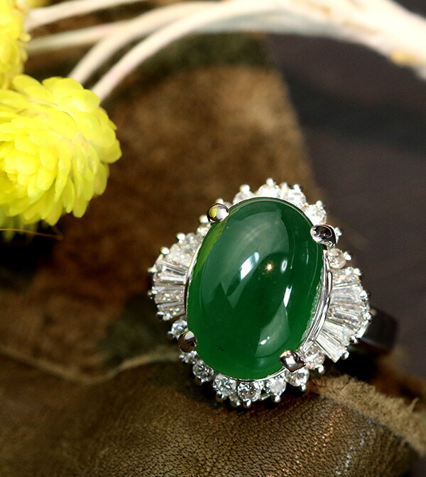 楽天市場】ヒスイ/翡翠 リング/指輪 8.480カラット プラチナ900 PT900