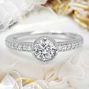 楽天市場】K18YG/PG/WG【0.66ctup】ミルウチ 一粒ダイヤモンドリング