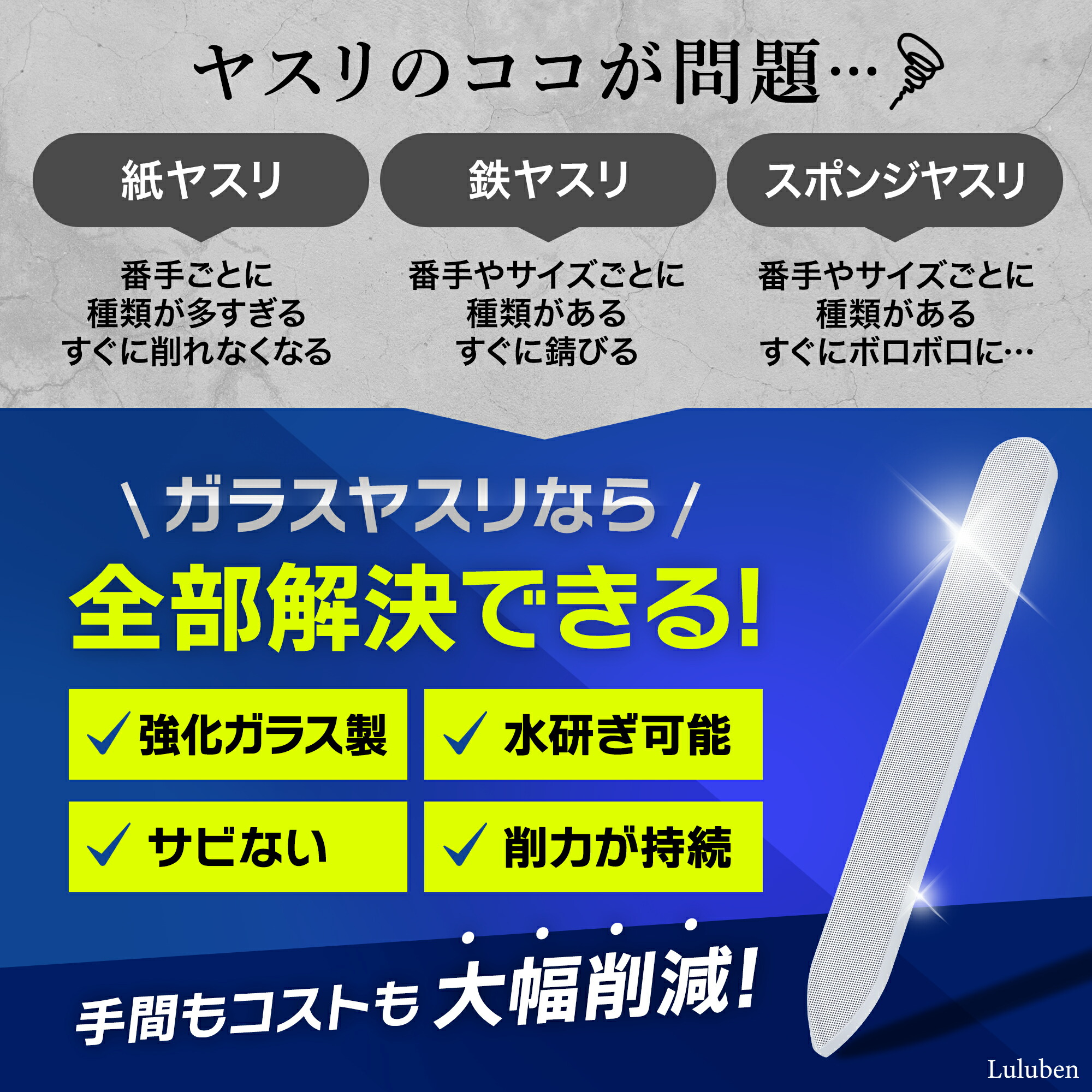楽天市場】【SS24時間限定5％オフクーポン配布中】ガラスヤスリ