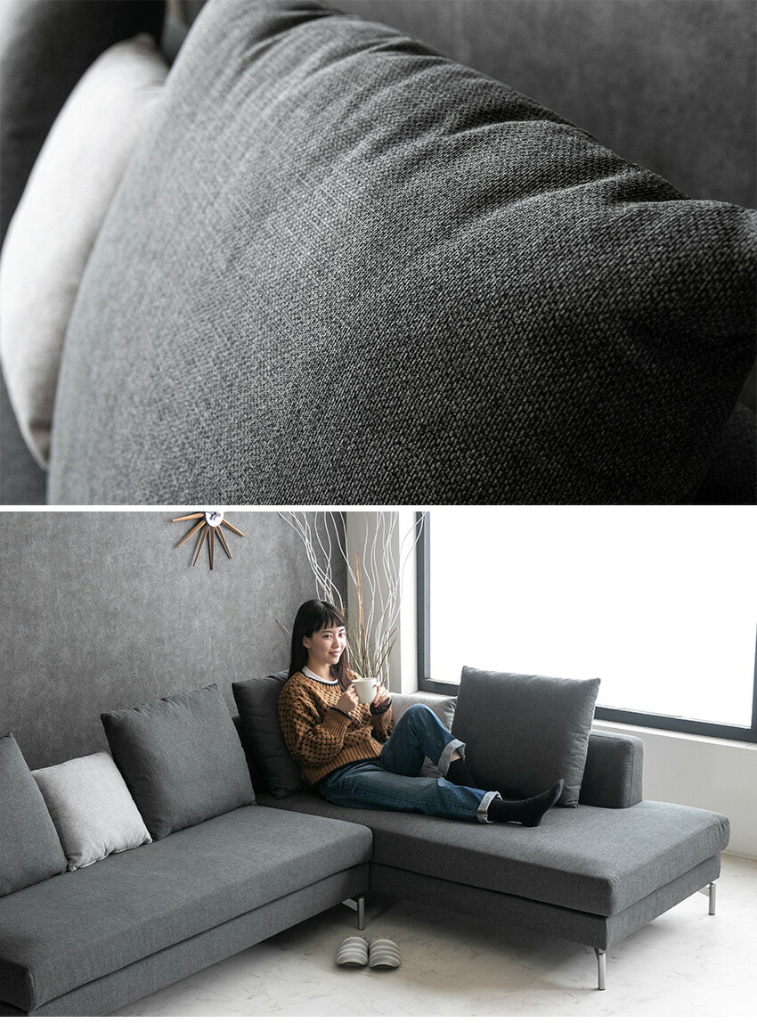 楽天市場】【送料無料】 カウチソファー ファブリック 3人掛け 4人掛け