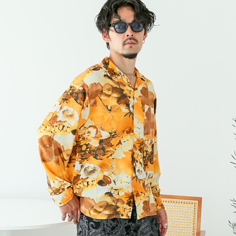 楽天市場】【送料無料】シャツ 長袖 開襟シャツ 長袖シャツ メンズ