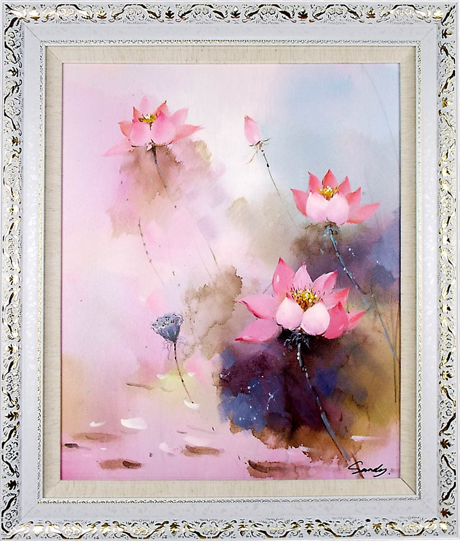 楽天市場】蓮の花 絵の通販