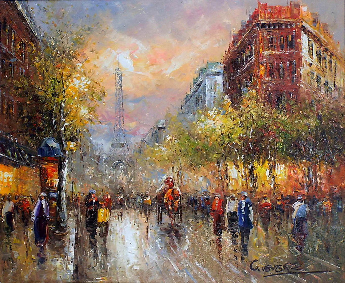 楽天市場】パリの絵 絵画 油絵 アートパネル開業祝い 開院祝い「パリの