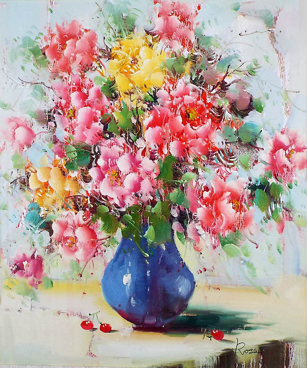 楽天市場】花の絵 絵画 油絵 アートパネル開業祝い 開院祝い「花瓶の花