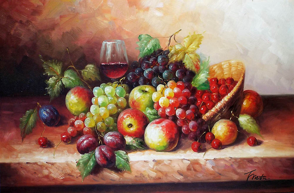 油絵 菅家令子 絵 絵画インテリア 額付(白) uF6-113002 静物 果物 油絵