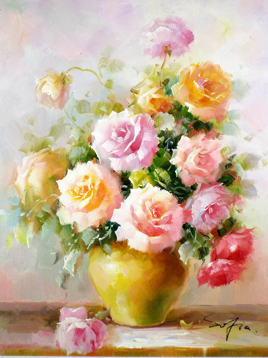 楽天市場】花の絵 絵画 油絵 アートパネル開業祝い 開院祝い「多彩な