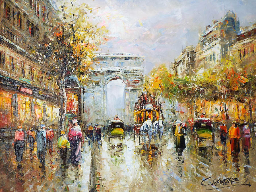 楽天市場】パリの絵 絵画 油絵 アートパネル開業祝い 開院祝い「パリ