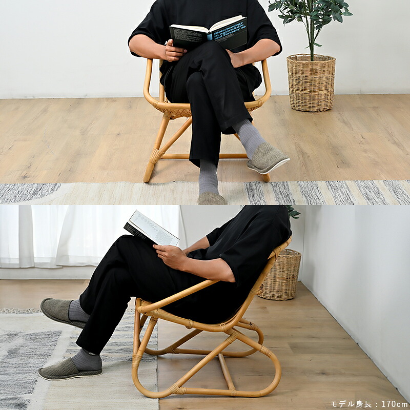 楽天市場】ラタンチェア Lサイズ 皮付きラタン アジアン パーソナル