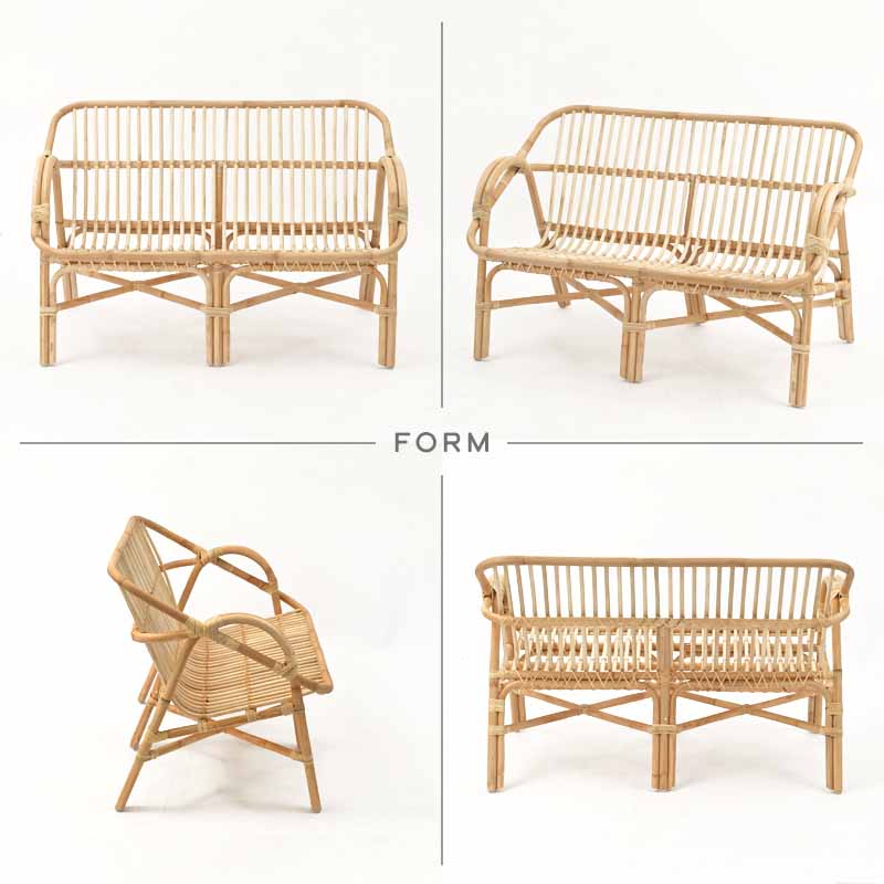 楽天市場】ラタンソファ 2人掛け ラタンチェア 二人用 2P 幅110cm