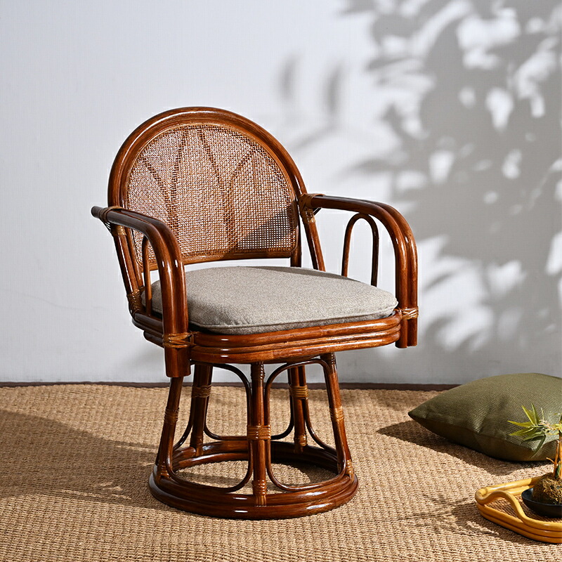 楽天市場】籐回転座椅子 籐 回転椅子 イス ラタンチェア 和 高座椅子