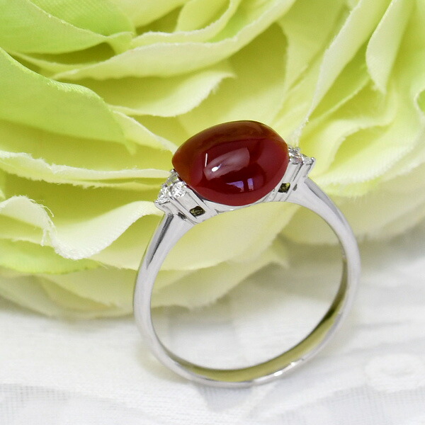 楽天市場】血赤珊瑚 ダイヤモンド プラチナ Pt900 リング 12号 深い