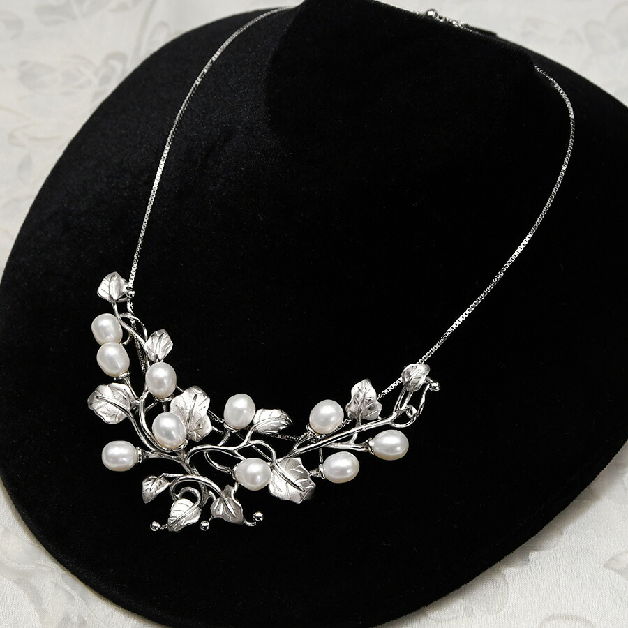 楽天市場】淡水真珠 ボタニカル ブローチ チェーンに通してネックレス